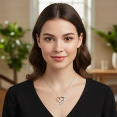 .925 Sterling Silver Heart Shaped Pendant Necklace