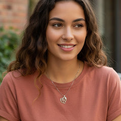 10K Yellow Gold Over .925 Sterling Silver Open Heart with Swirls 18" Box Chain Pendant Necklace