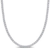12.5 ct. DEW Created Brilliant Sapphire Tennis 18" Necklace - 14K Gold Overlay