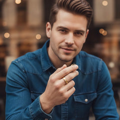 Fabian Solitaire Mens Ring