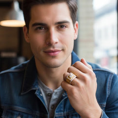 Geraldo Solitaire Mens Ring