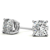 2.00 CTW Lab Created Moissanite Round Stud Earrings in Sterling Silver - 6mm Stones-0
