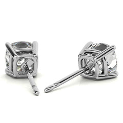 2.00 CTW Lab Created Moissanite Round Stud Earrings in Sterling Silver - 6mm Stones-3