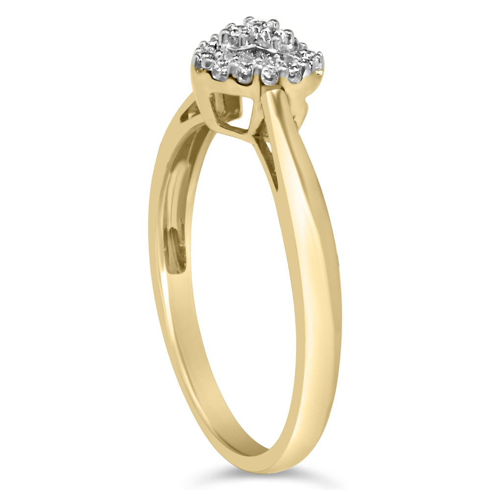 14K Yellow Gold Plated .925 Sterling Silver 1/10 Cttw Round-Cut Diamond Heart Engagement Ring (I-J Color, I3 Clarity)-3