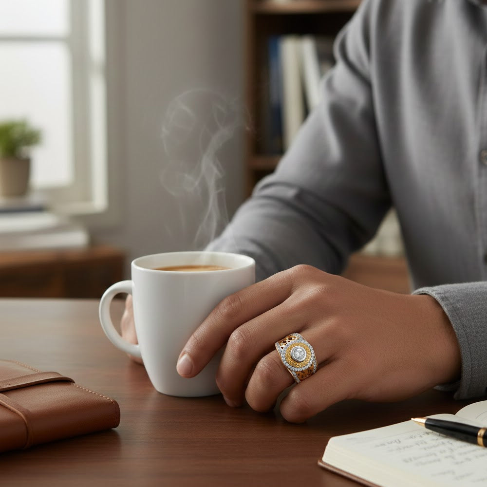 Gustav Solitaire Mens Ring