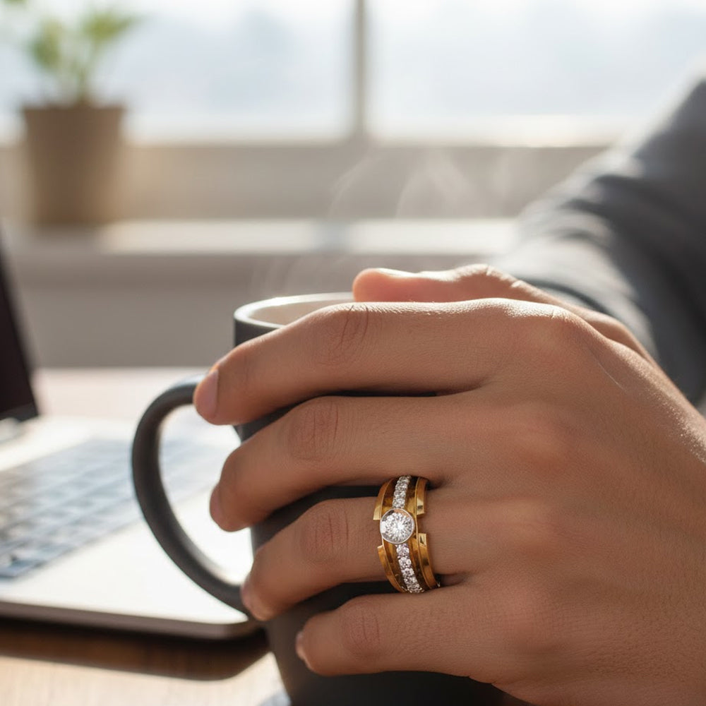 Horace Solitaire Mens Ring